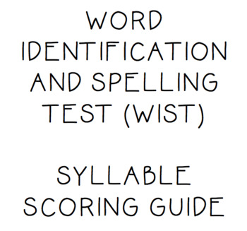 Word Identification And Spelling Test Manual